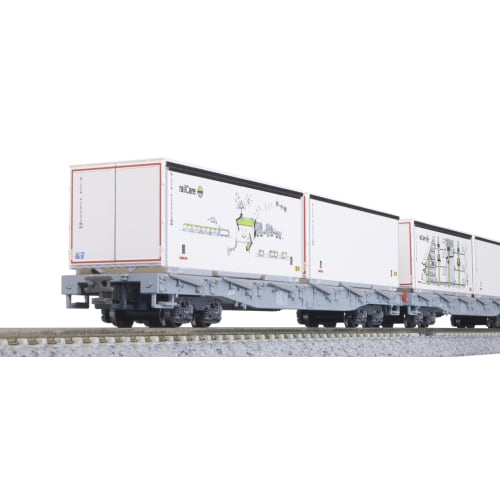 KATO N Gauge Rhaetian Railway Flat Car R-w Container Cargo Set of 4 10-1892 Model Railroad Freight Car