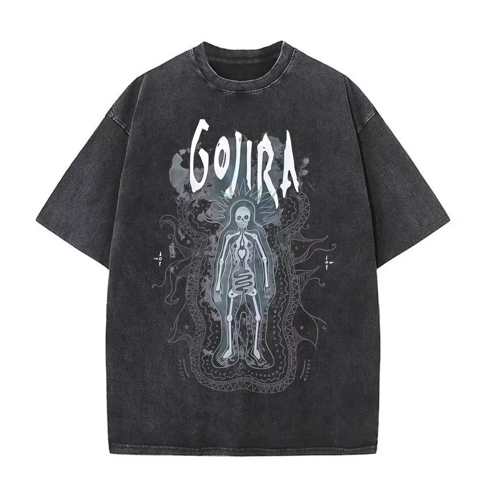 Prané Vintage Kovové Rocková Kapela Gojira Tričko Z Marsu Na Sirius Trička Pánské Dámské Gotické Punkové Oversized Trička Streetwear