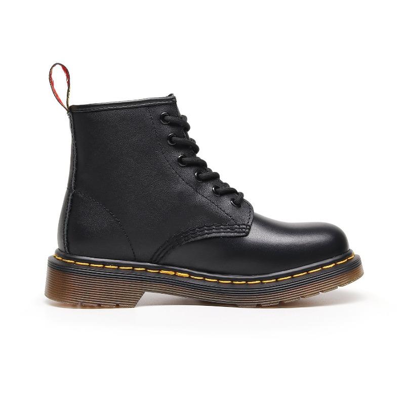 High Top Martin Boot Hole PA Leather British Couple Short Boots Soft Leather Men's and Women's Boots Round Head Tooling Boots