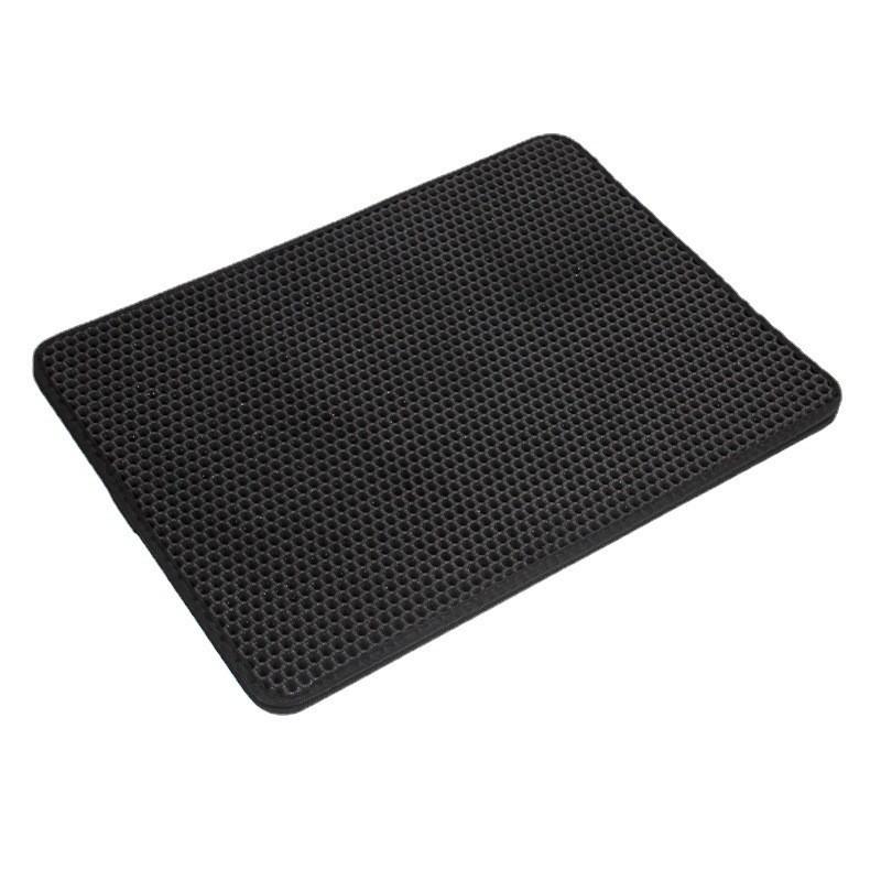

Waterproof Pet Cat Litter Mat Double Layer Pet Litter Box Mat Non-slip Sand Cat Pad Washable Bed Mat Clean Pad Pet Products 30X30CM чёрный
