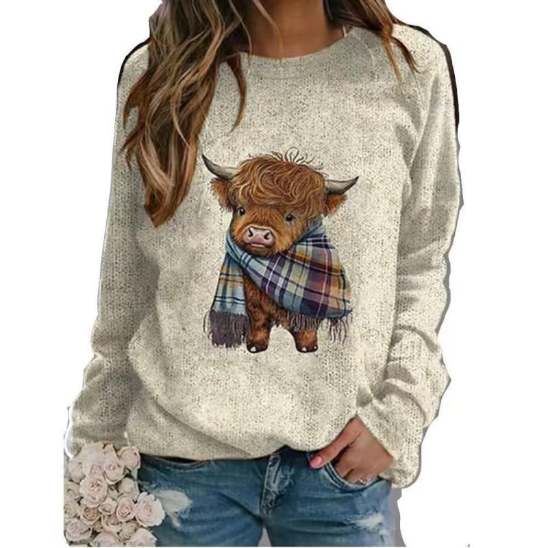 '' Halloween 3D Digital Print Casual Hoodie Women Animal Soft Cotton Blend Long Sleeve Regular Fit