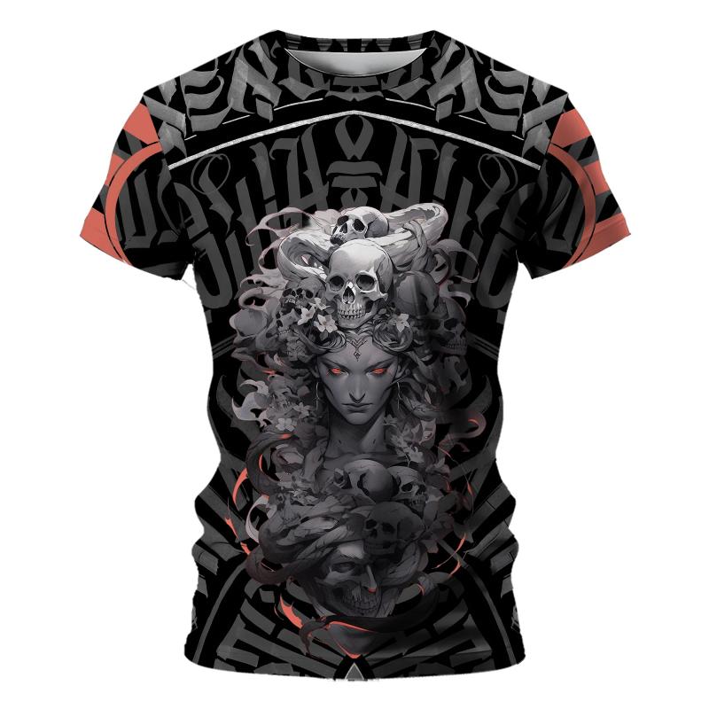 

2024 Ретро Мода Мужская Повседневная Футболка Тамплиер Круглый Вырез Одежда 3D Принт Повседневная Уличная Большой Размер Свободный Топ с Коротким Рукавом 5XL