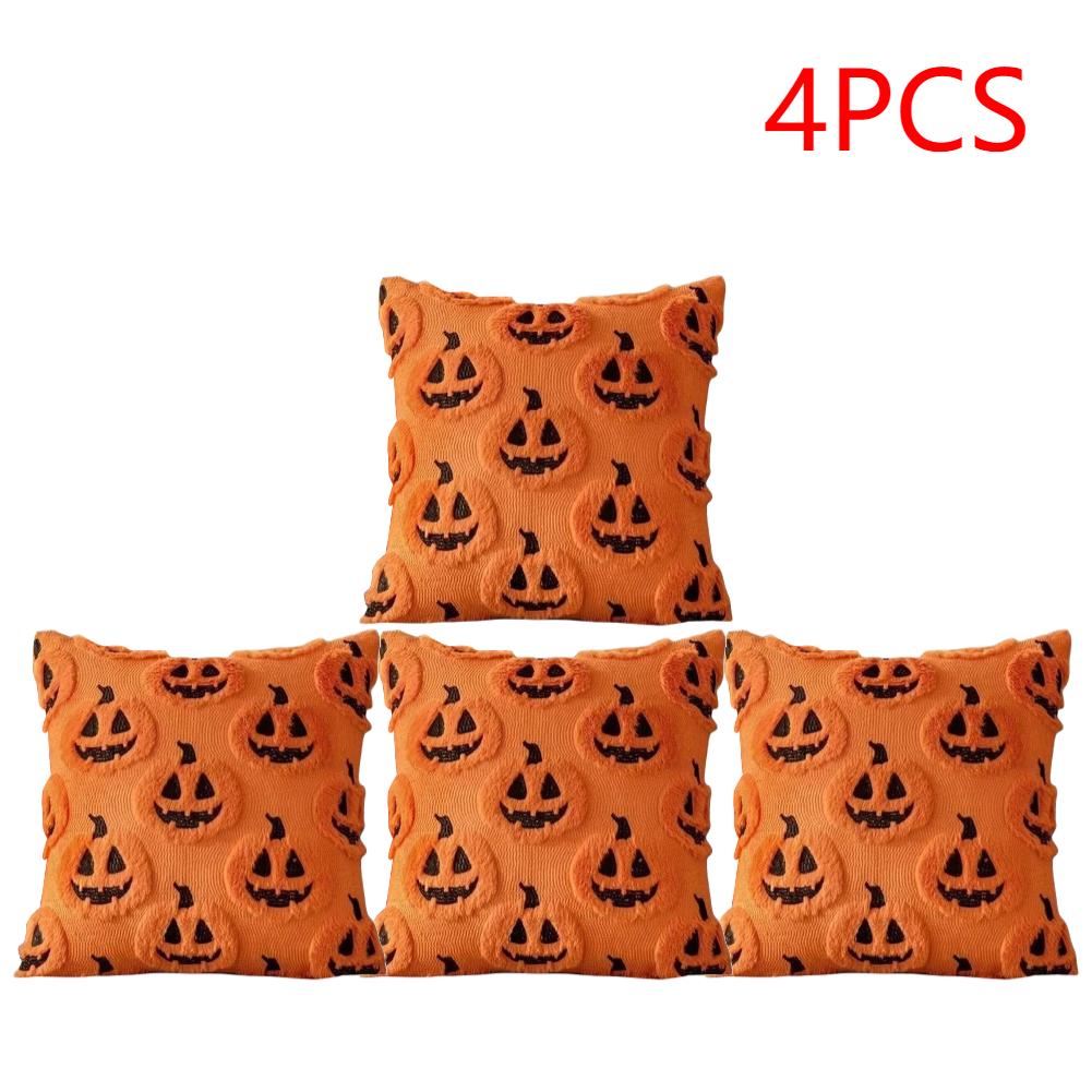 1-4PCS 45x45cm Ghost Pumpkin Pillowcase Pumpkin Cushion Cover Halloween Throw Pillow Cover Halloween Party Decoration