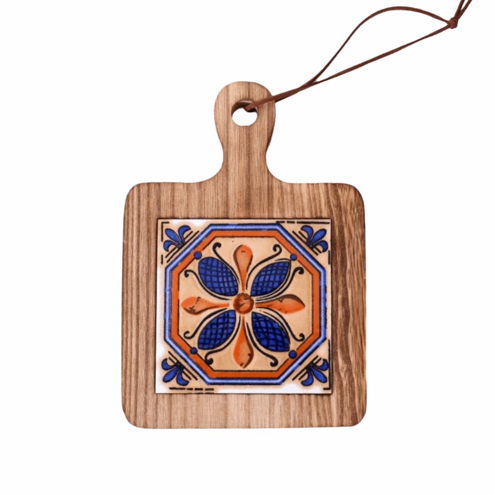 Japanese Style Heat Resistant Solid Wood Coaster Floral Retro Coffee Cup Mat Protective Square Wood Ceramic Tile Dining Table