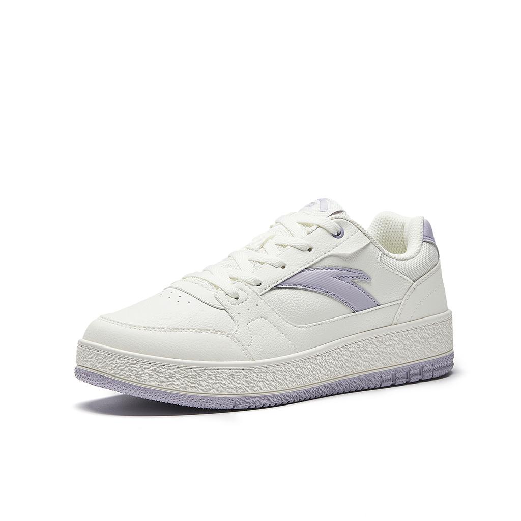 Anta Original 2 Abrasion Resistant Lightweight Low top Skateboard Shoes Women's White Purple 922548068-4