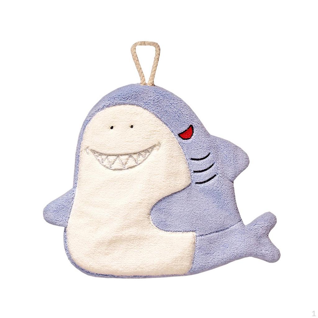 Cartoon Microfiber Absorbent Hand Towels with Hanging Loop for Kids Toddler Children