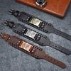 Fashion Stock Wolf Head Leather Bracelet Bangle Custom Embossed Weaving Pulsera