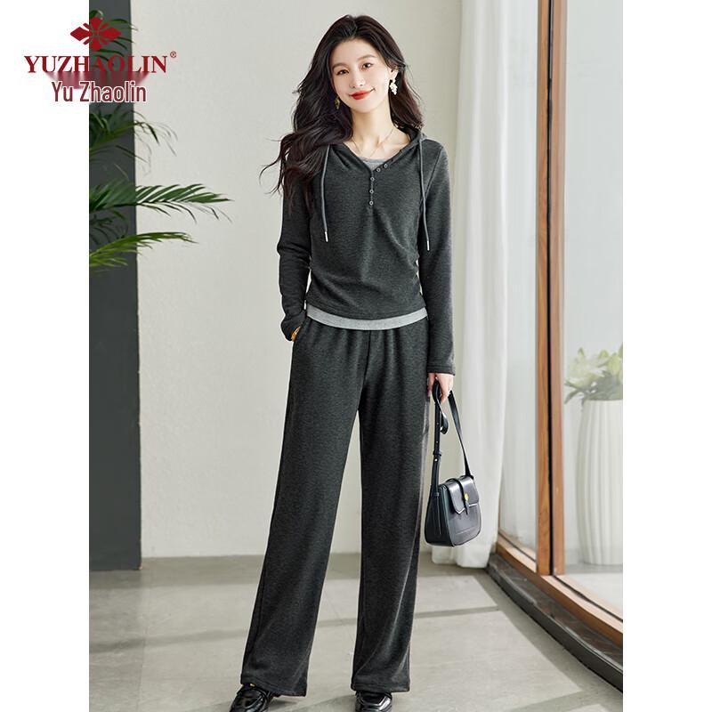 

YUZHAOLIN 2025 Spring Faux Two-Piece Sportswear Set 2XL