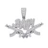 Alloy Necklace, Male and Female Double Gun BABY Pendant, Hip Hop Personality Fashion Rap Street Trend Diamond Pendant