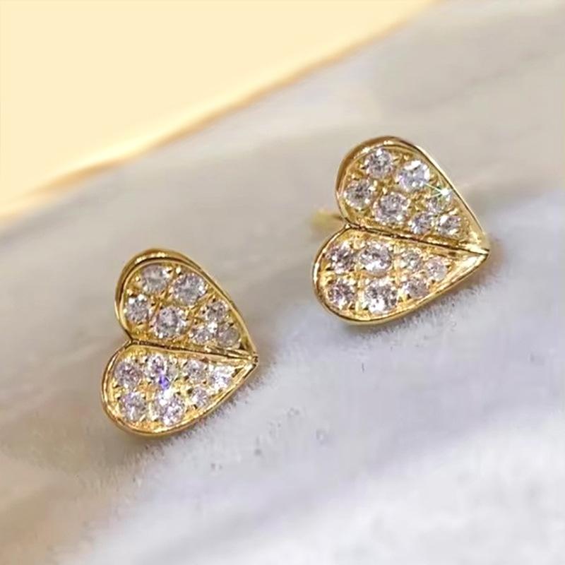 Shein Earrings, Heart-Shaped Love Simple Jewelry, Lady Elegant Wind Stud Earrings