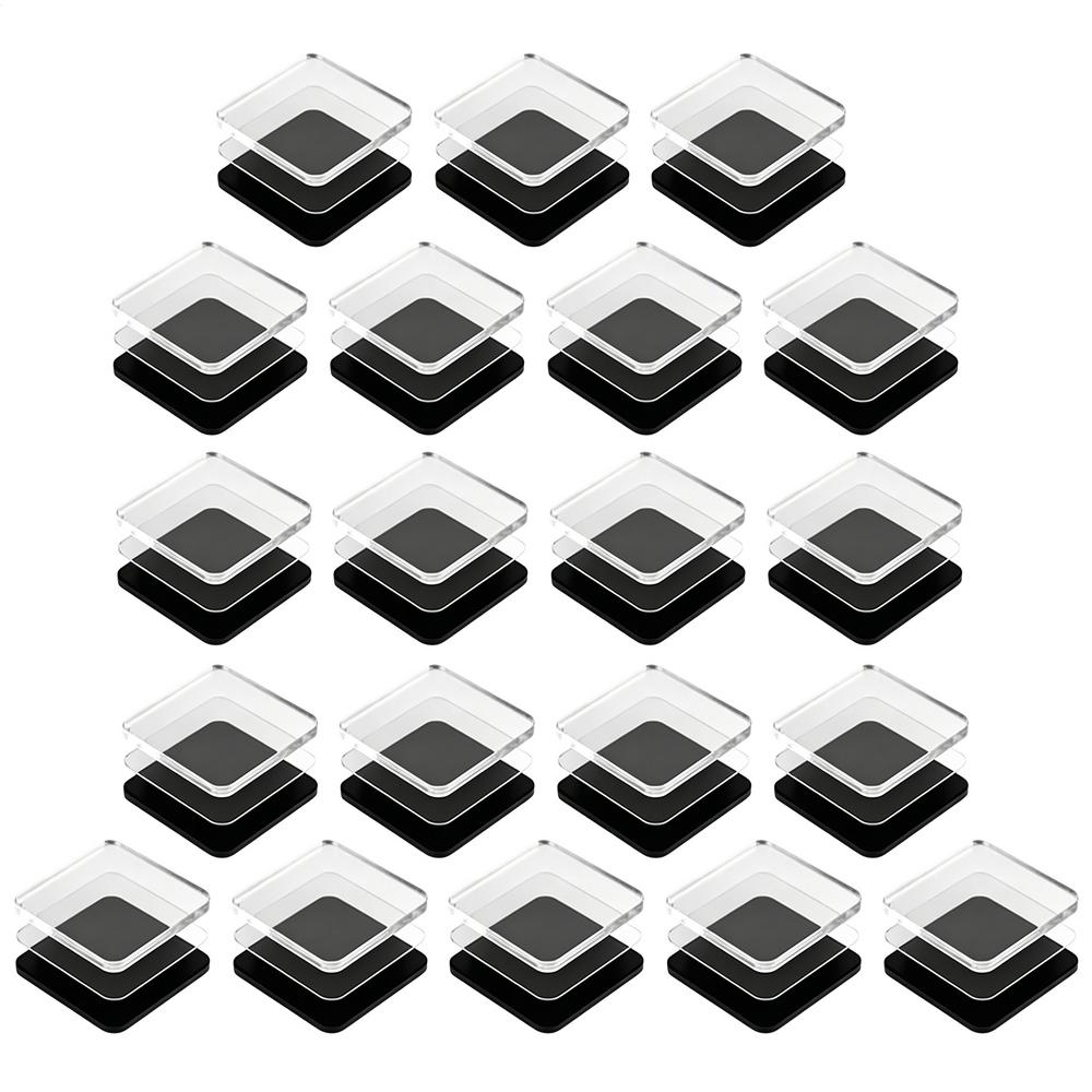 Acrylic Magnet Kit 20 Pieces Clear Acrylic Sticker Sheets Magnetic Photo Frames For Refrigerator Cabinets Kitchen Classroom