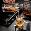 6Pcs/Set Wine Glasses Scotch Whisky Bourbon Cocktails Glass Cup Small Capacity Relief Durable Glass Cup Party Drinking Glasses