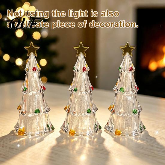 Holiday Party Decor LED Lighted Christmas Tree Tabletop Decoration, Battery Operated Xmas Night Light, Festival Atmosphere Lamp Ornament with
