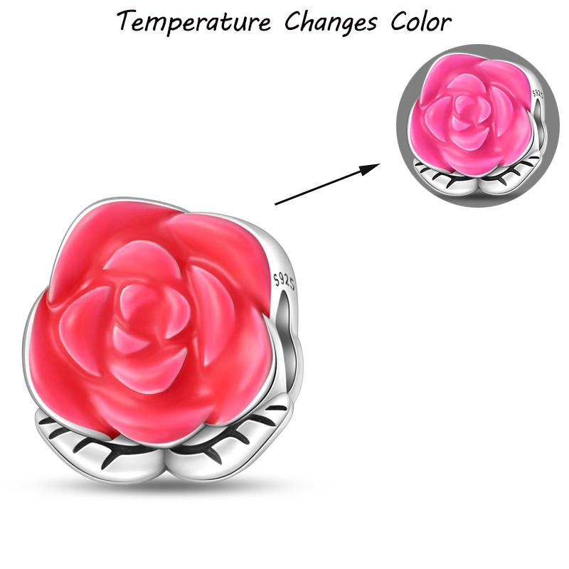 100% S925 Silver Temperature Change Color Chameleon Elephant Trendy Charms Fit Pan Original Bracelets DIY Fine Jewelry Gifts