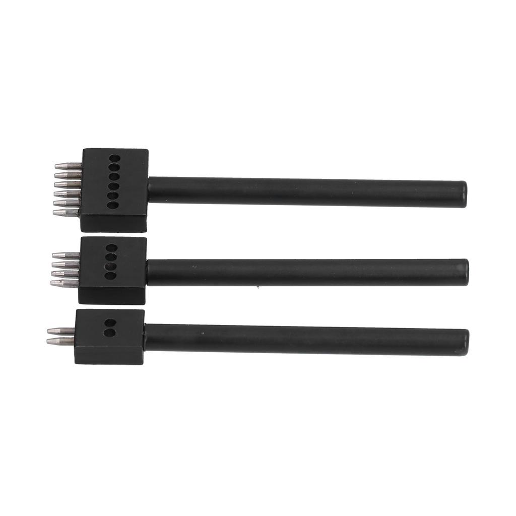 3 st Läder Perforeringsverktyg Svart Tand Hållbart Snabbt Enkelt DIY Läderhantverksverktygssatser 6mm