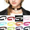 Black Multi Color Punk Collar Necklace Sexy PU Leather Heart Lock Key Spike Choker for Women Gothic Cosplay Party Jewelry
