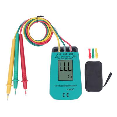3 Phase Sequence Tester LCD Display Phase Rotation Detector Meter 40?600V for Testing