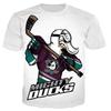 Sports Mighty Duck Helmet Print Short-sleeved T-shirt Half-sleeved Summer Casual Oversized T-shirt Men's Top Cute Shirt Hip Hop
