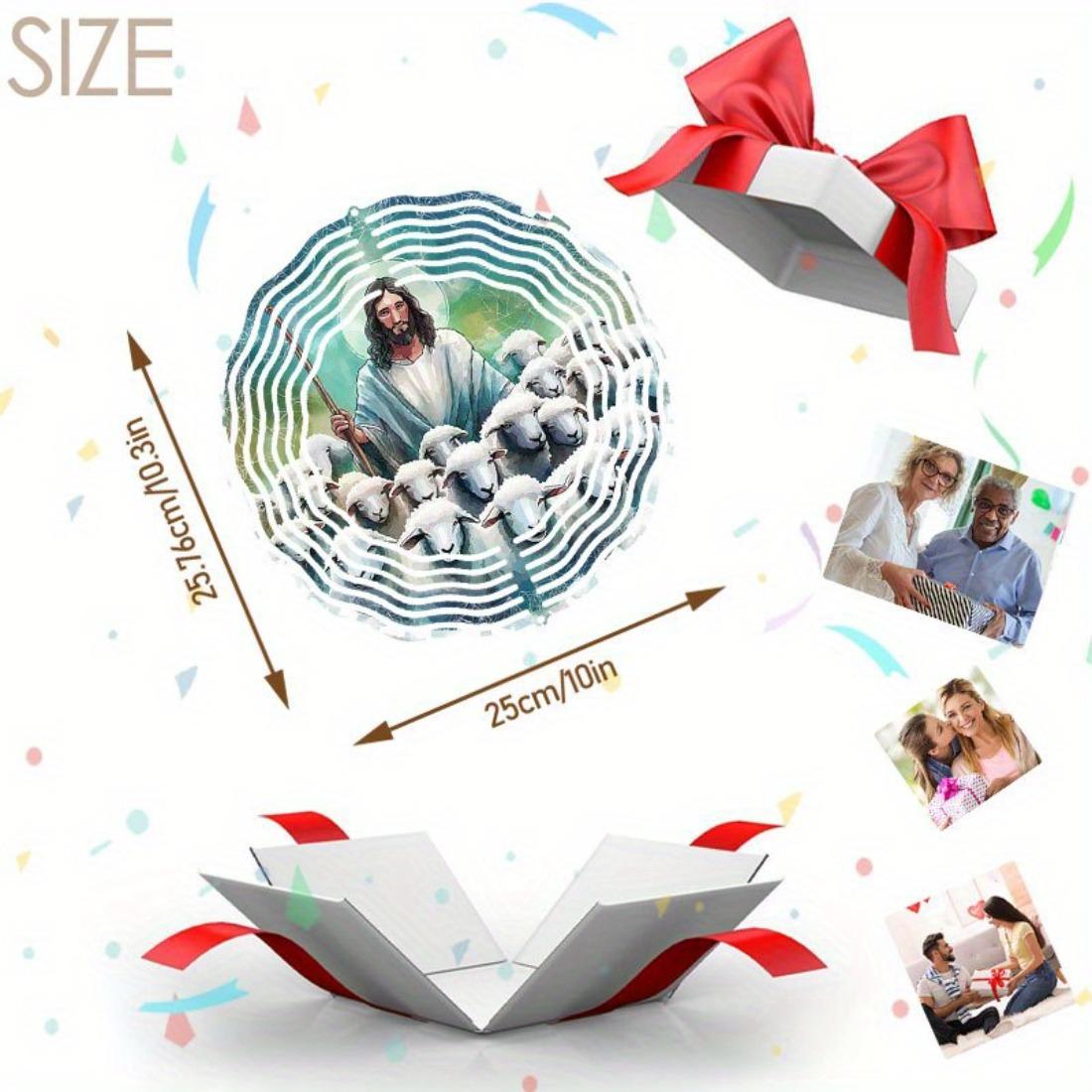 

1pc Unnamed Shepherd Mandala Rotating Wind Chime - Metal Outdoor Hanging Decor with Soothing Sound, No Electricity Needed for Garden