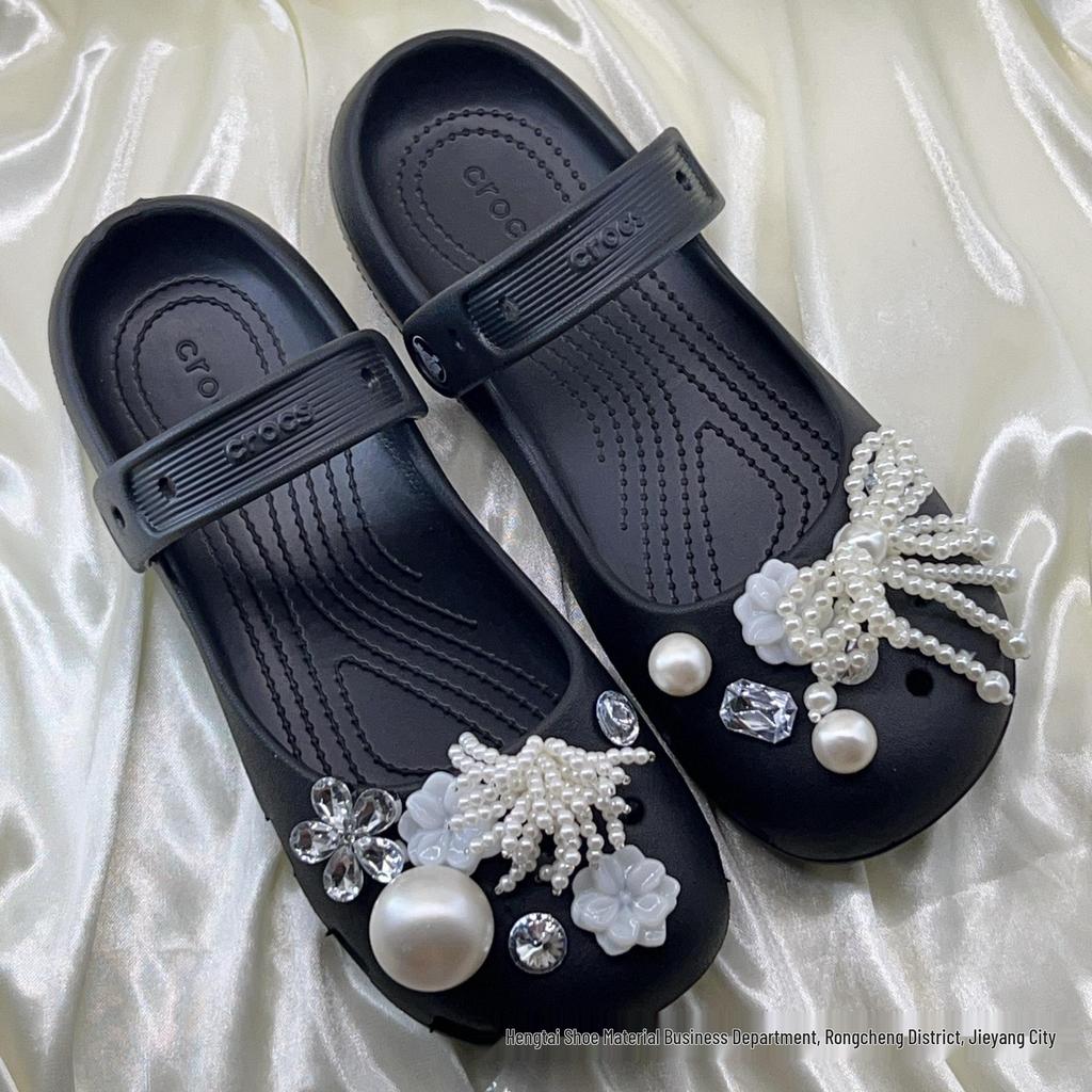 Luxury Pearl Ballet Shoe Accessories Set with Flower Buckles