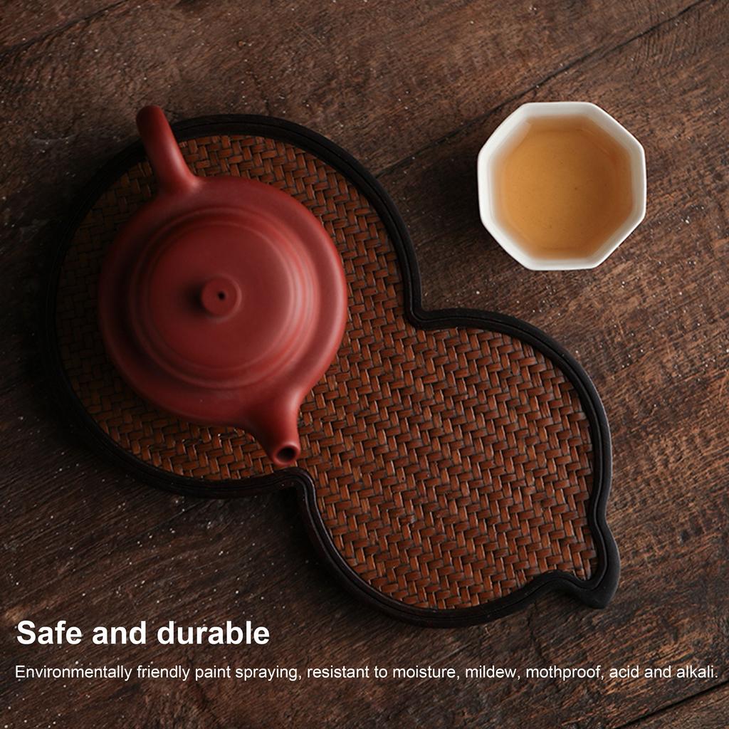 Mat   Bamboo Small Tea Tray Tea Plate for Teawares Teaset Saucers Tea Ceremony