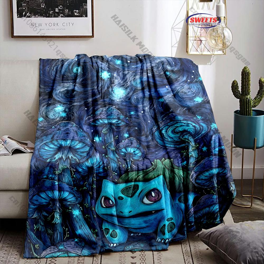 

Free Shipping! Van Gogh Museum Pokemon Print Blanket Warm Soft Home Travel Blanket Sofa Nap Bedding Cover Blanket Holiday Gift 75x90cm(30x35in)