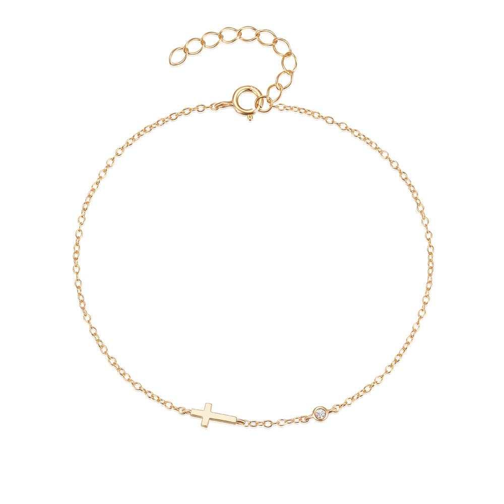 CANNER European American Style Eight-Pointed Star Zircon Bracelet S925 Silver Personality Simple Versatile Bracelet