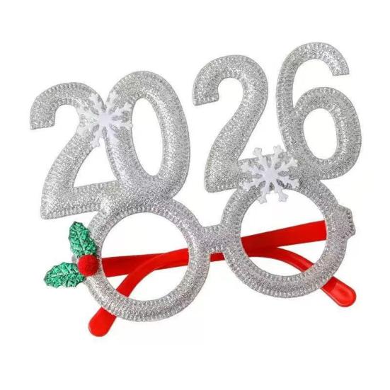 Happy New Year Accessory Sparkling 2026 Headband Glitter Eyeglass for Christmas New Year Eve Party Supplies