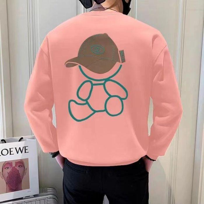 

Мужская толстовка с капюшоном 2025 года, хлопковая, плотная, приталенная, с мультяшным принтом XL розовый