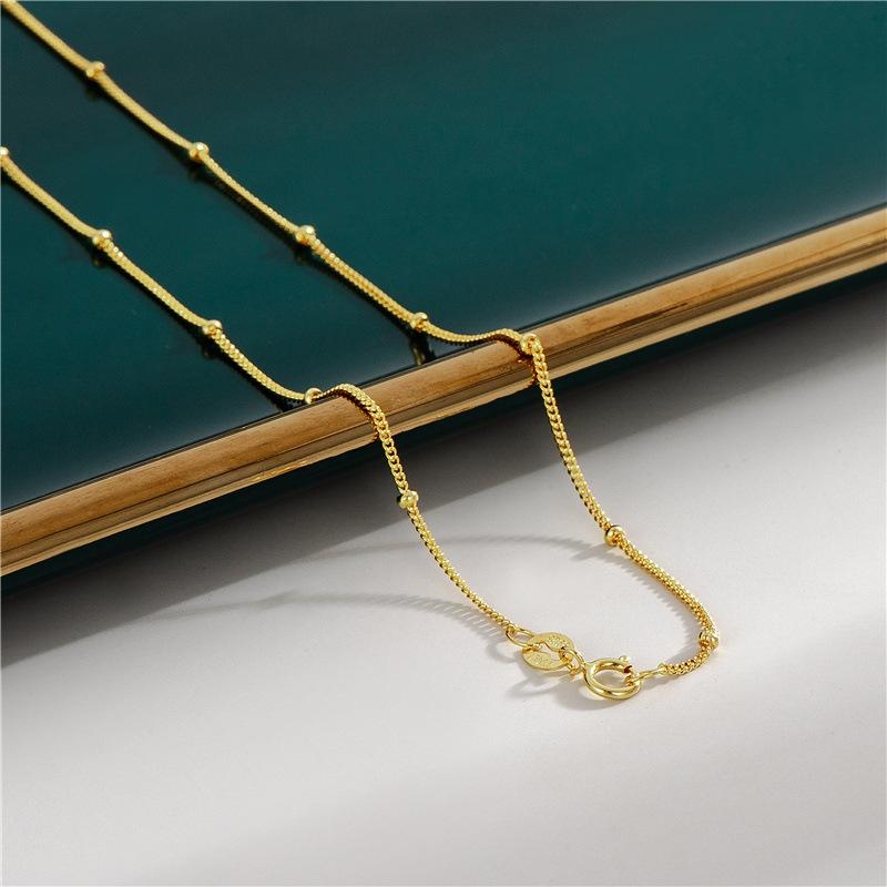 Gold Plated Genuine 925 Silver Chains DIY Necklace for Women Box Twisted Link Snake O Chain Accessories