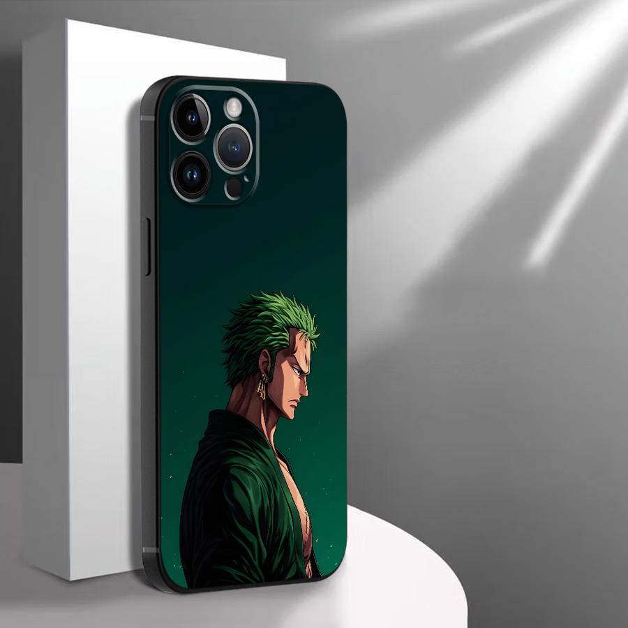 One Piece Zoro Logo Black Soft Phone Cover Case for iPhone XS Max 17Air 13 12 11 17 Pro Max 15 16 14 Plus XR 7 8