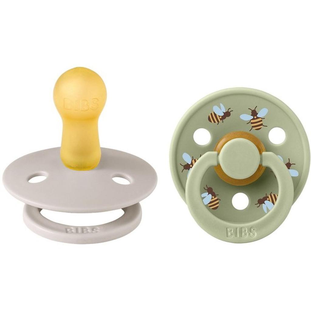 Chupete bebé - BIBS Studio Colour - Redondo - T2 - Caucho natural - Mushroom Mix - Paquete de 2
