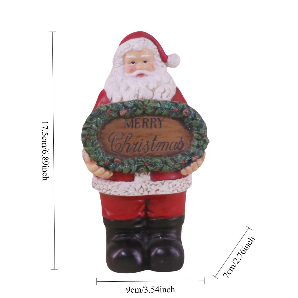Resin Cute Santa Claus Sculpture Ornament Home Party Desktop Decor Art Crafts Holiday Accessories Gift Christmas Decoration 2025