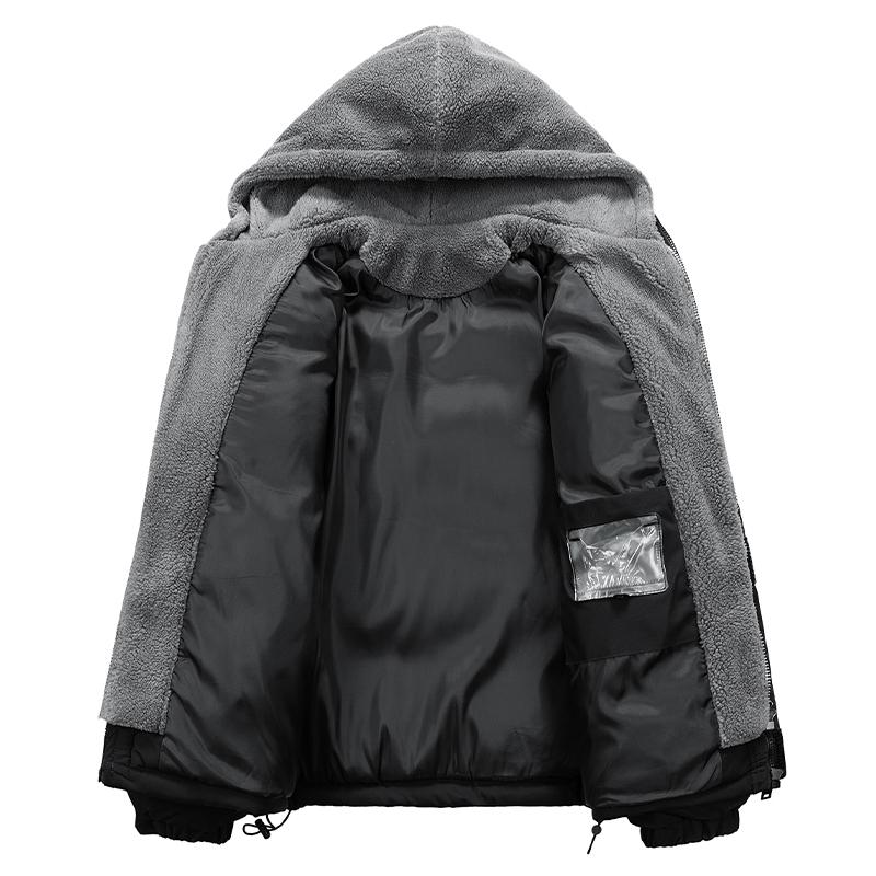 Winter Men Thick Casual Hooded Parka Jacket Man Fleece Outdoor Parka Overcoat Male Sport Outwear Parka