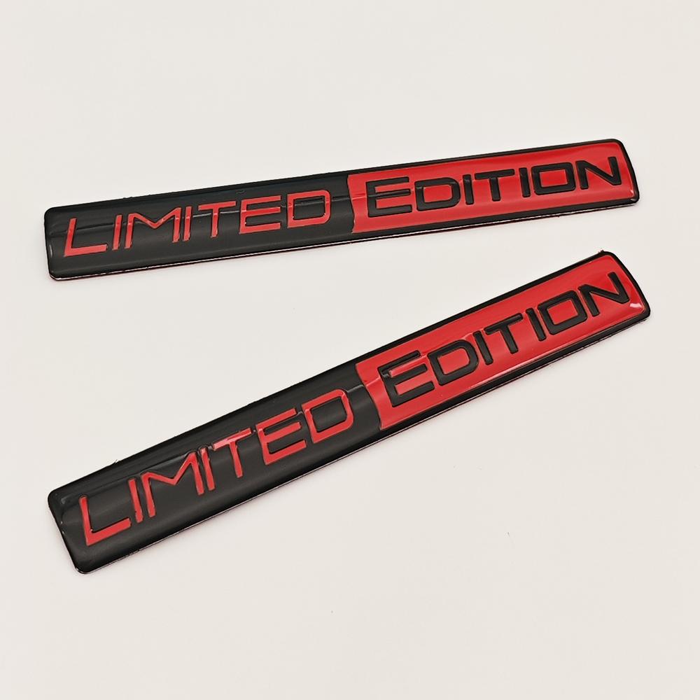 2PCS Limited Edition Emblem Badge 3D Metal Logo Decal Sticker For Rear Trunk Side Fender Car Motorcycle Racing Sport Accessories