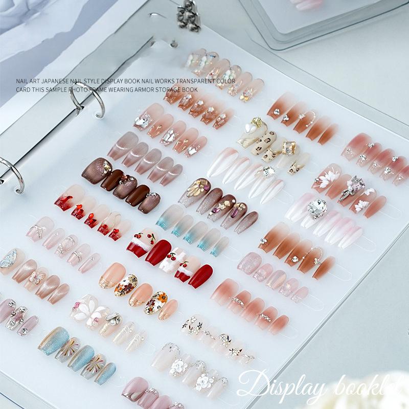 Nail Art Collection Album Nail Storage Clip Nail Display Board Minimalist Album Nail Storage Booklet With 4 Loose Pages