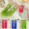 3D Novelty Face Fuzzy Socks Winter Coral Fleece Floor Socks Couple Sleep Socks Christmas Stockings Funny Cartoon Monster Socks