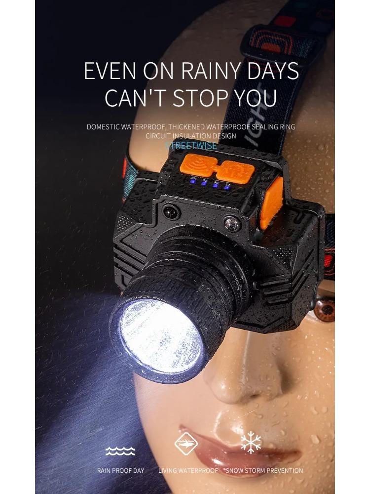 Rechargeable Portable Flashlight Induction/No Induction LED Headlamp Camping Fishing Adventure Headlight 3Modes Built-in Battery