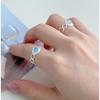 Round hollow resin opening ring, Korean fashion temperament index finger ring, versatile niche light luxury jewelry women