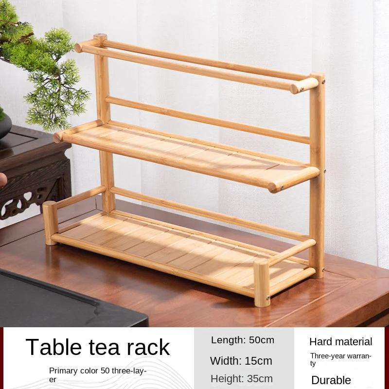 Desktop Bogu Frame Solid Wood Table Tea Set Purple Clay Pot Frame Display Room Storage Bamboo Trays Decorative Coffee Holder