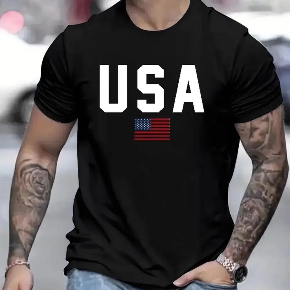 Men's Vintage 100 Cotton T-Shirt  American Personality Route 66 Designed Short-Sleeved Tshirt Casual Oversized Men Clothing Tops