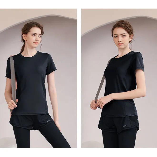 Quick-Dry Breathable Yoga Running Shirt - Short-Sleeved, Round Neck, Fitness Training Top