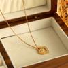 Hollow Heart Zircon Pendant Necklace Stainless Steel Luxury Chain Women's Versatile Jewelry
