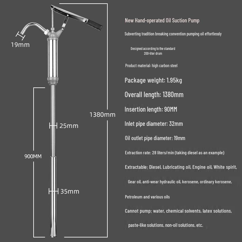 Siphon Big Oil Manual Engine and Drum Lubricating Hand Pump Extractor