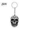 Small Punk Decoration 3D Printed Skull Keychain, Detailed Skeleton Key Ring Pendant for Cool Trendy Toy Bag Backpack, Spooky Accessory, Halloween Gift