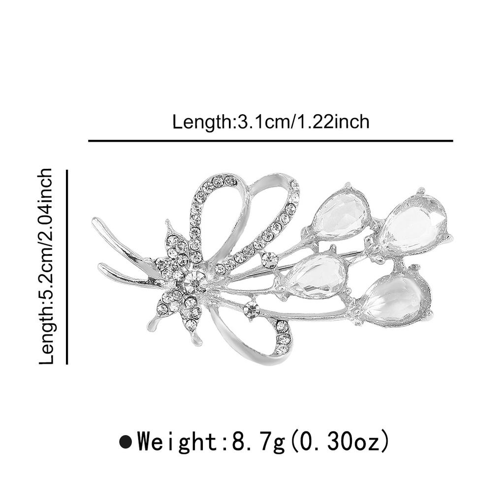 High-end Diamond-encrusted Temperament Elegant and Exquisite Brooch Female Atmosphere Brooch Autumn and Winter Versatile Accessories