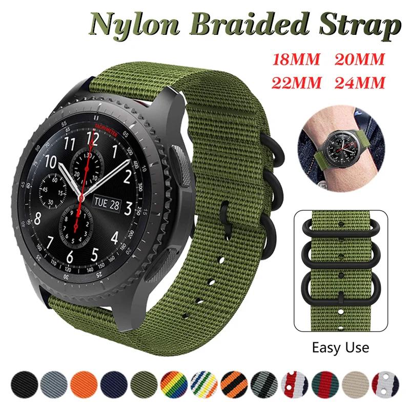Cinturino in nylon per orologio da 18 mm 20 mm 22 mm 24 mm Per Samsung Galaxy watch 3 4 5 pro 46 mm 42 mm Active2 Amazfit Bip S3 frontier Cinturino sportivo