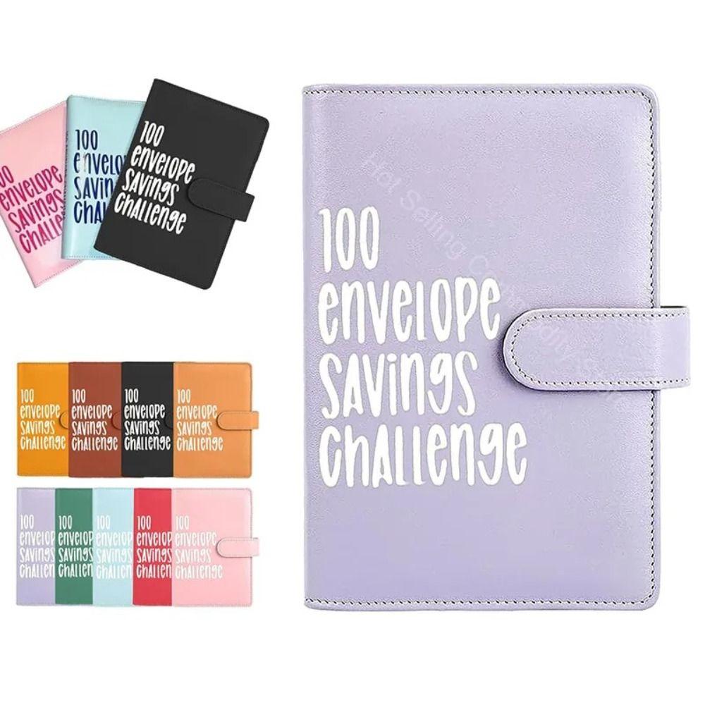

Stainless Steel Ring 100 Envelope Challenge Binder Macaron Color A5 Savings Binder Planner Adult