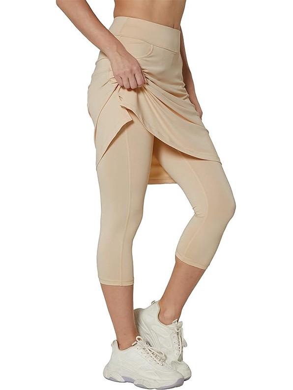 Women's Knee-Length Golf Skirt with 3/4 Leggings and Pockets, High Elasticity