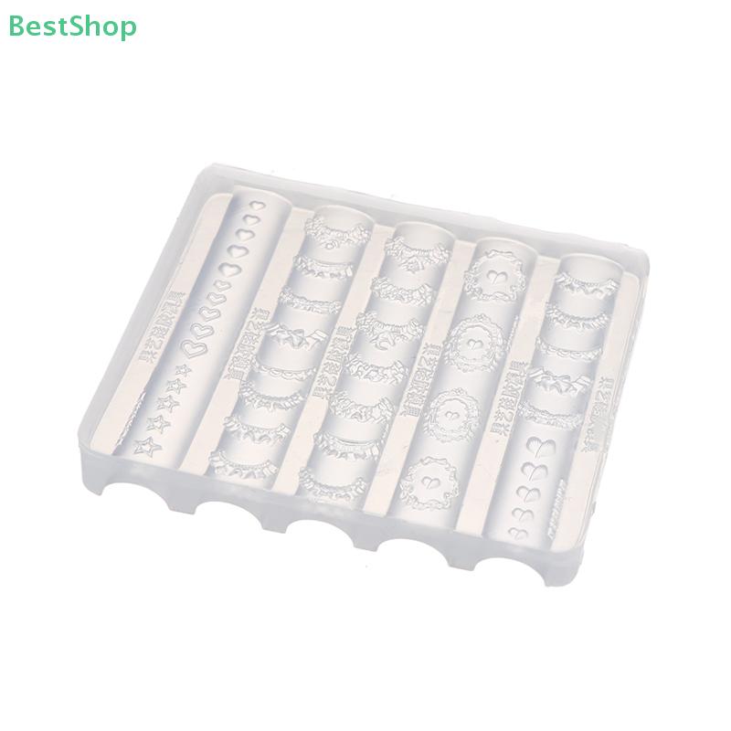 3D Lace & Heart Silicone Nail Art Mold DIY Nail Decor Transparent Manicure Template